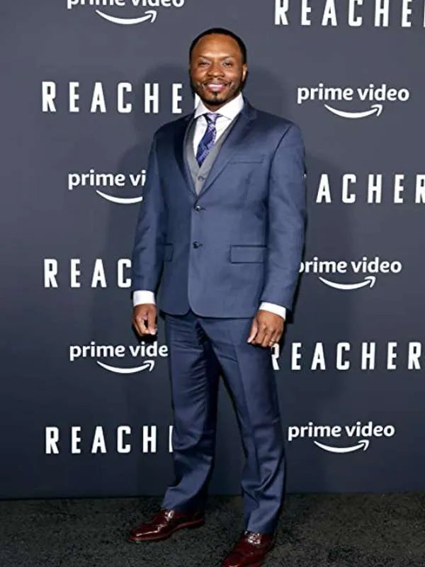 Malcolm Goodwin Reacher 2022 Blue Suit