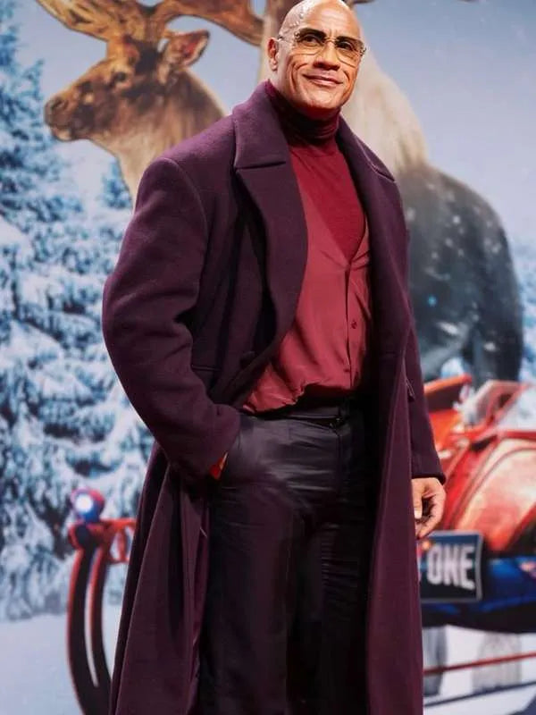 Dwayne Johnson Red One 2024 Maroon Coat