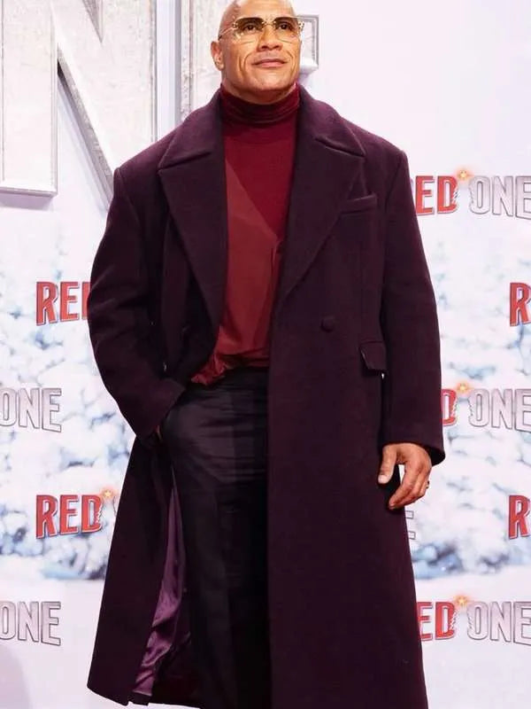 Dwayne Johnson Red One 2024 Maroon Coat