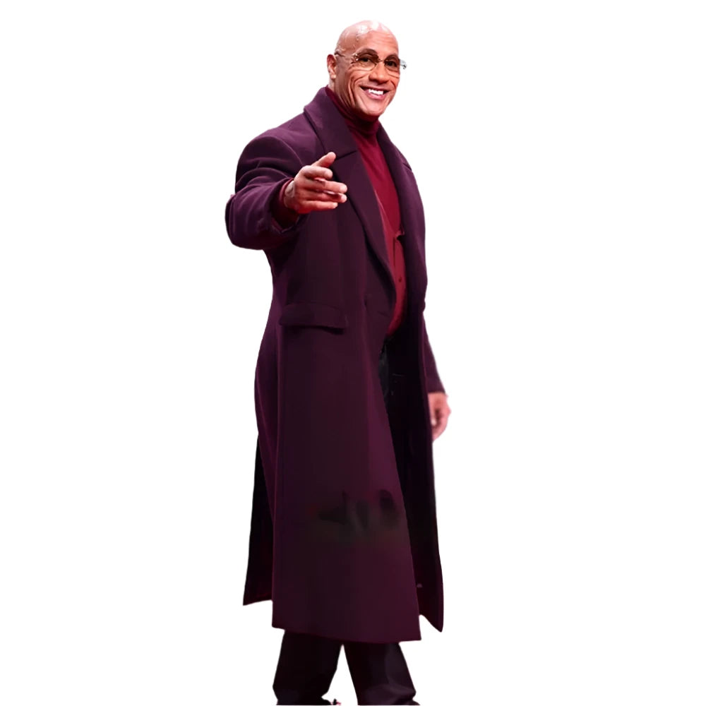 Dwayne Johnson Red One 2024 Maroon Coat