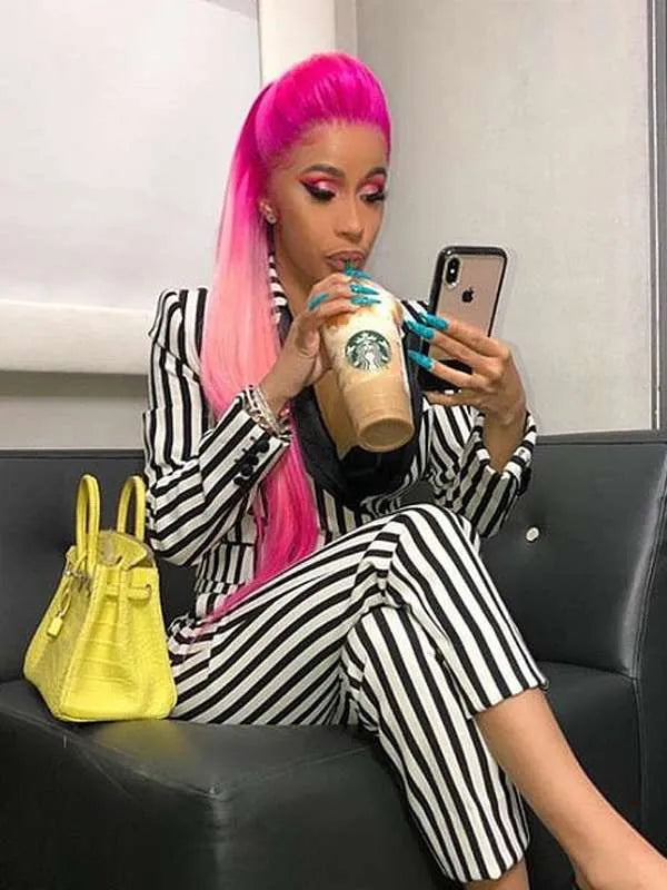 Cardi B Rhythm + Flow S01 Striped Blaz­er