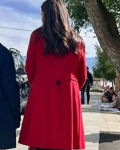 Ashley Greene Deck The Walls Red Wool Coat