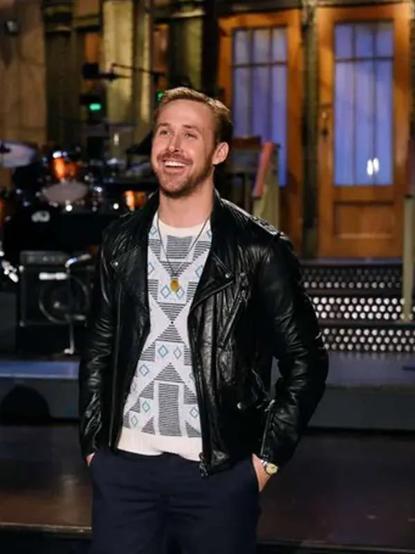 Ryan Gosling Saturday Night Live Black Leather Jacket