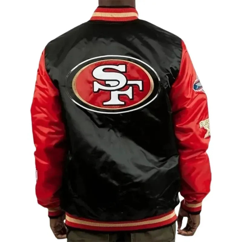 Sf49ers Satin Red and Gold Jacket