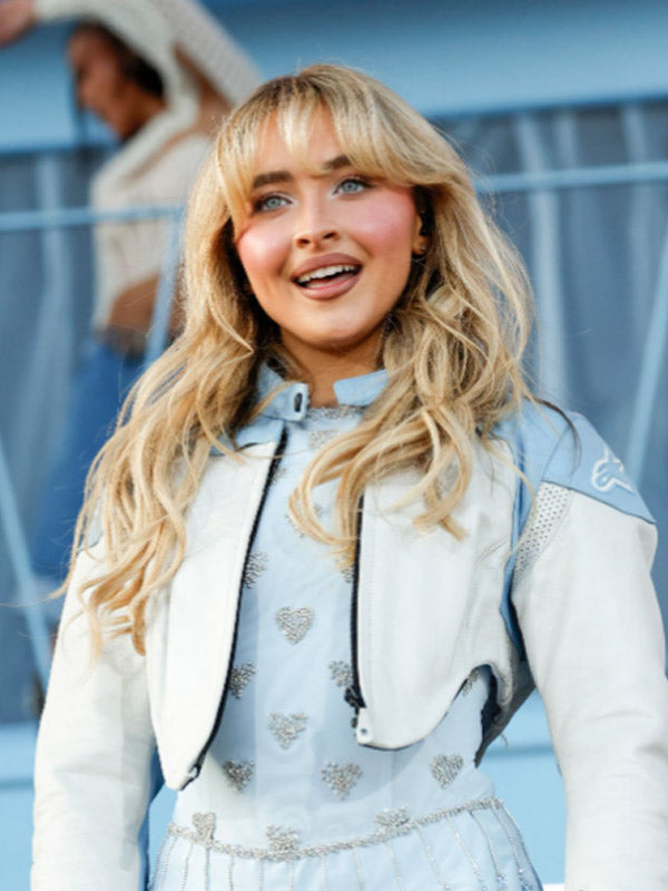 Sabrina Carpenter Coachella Music Festival 2024 Leather Jacket