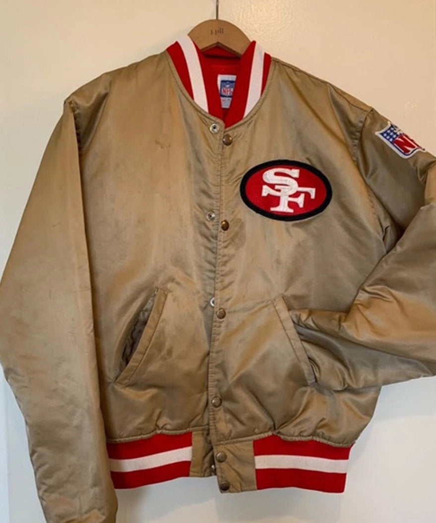 San Francisco 49ers Women's Faithful to The Bay Satin Jacket Gold / XL