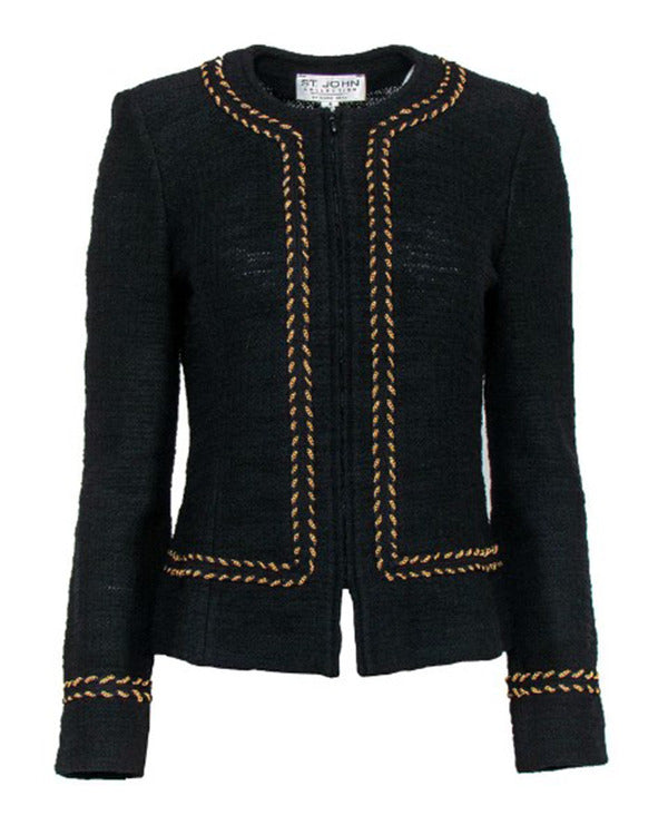 Clipped 2024 Jacki Weaver Black Tweed Jacket