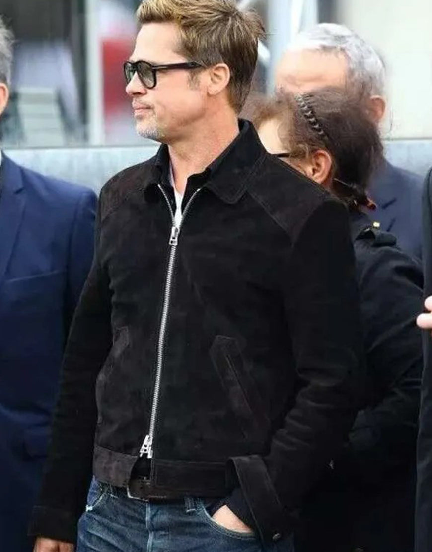 F1 2025 Brad Pitt Black Suede Jacket