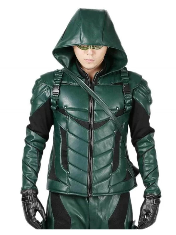 Green Arrow Oliver Queen Leather Jacket