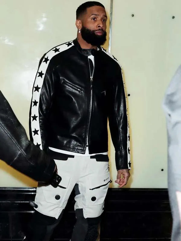 Odell Beckham Jr. Super Bowl Party Leather Jacket