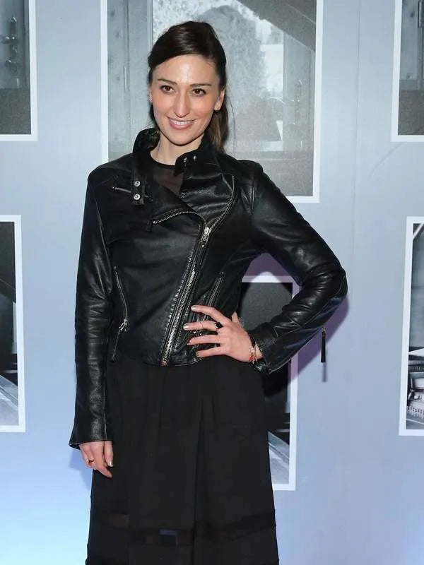 Sara Bareilles Tooth Mid-Concert Black Leather Jacket