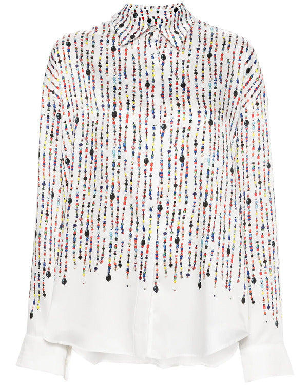 The Boyfriend 2024 Chiaki Horan Bead Print White Shirt