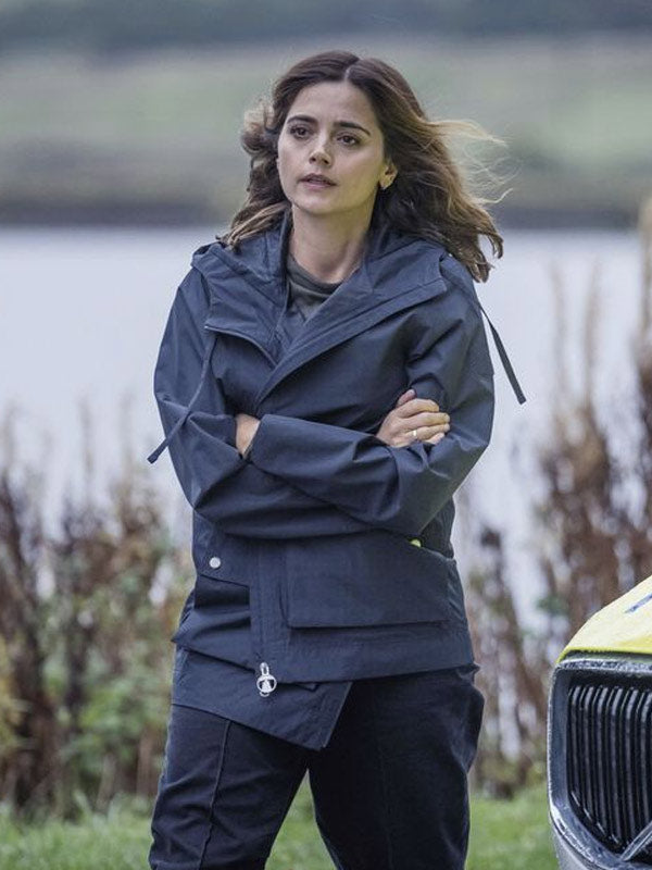 Jenna Coleman The Jetty 2024 Hooded Blue Jacket