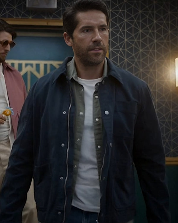 Take Cover 2024 Scott Adkins Blue Cotton Jacket