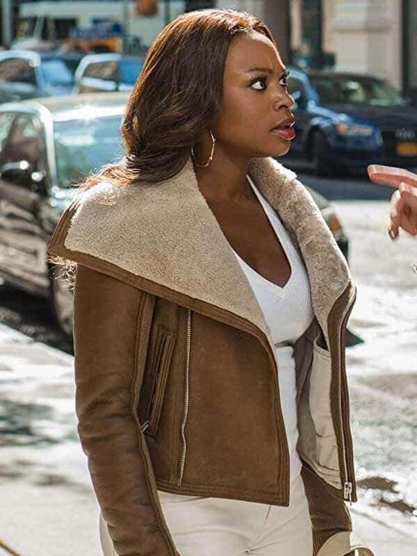 Power TV Series Tasha St. Patrick Sheepskin Shearling Jacket