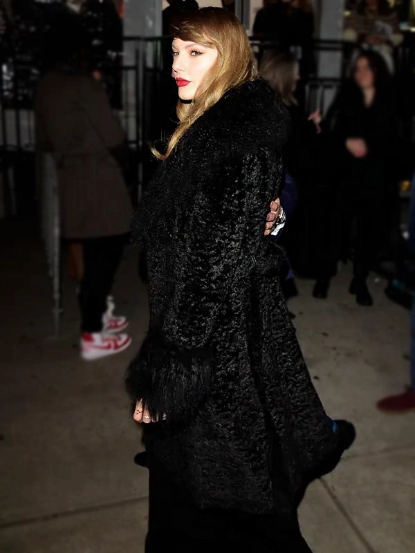 Charlotte Simone Taylor Swift Black Faux Fur Coat