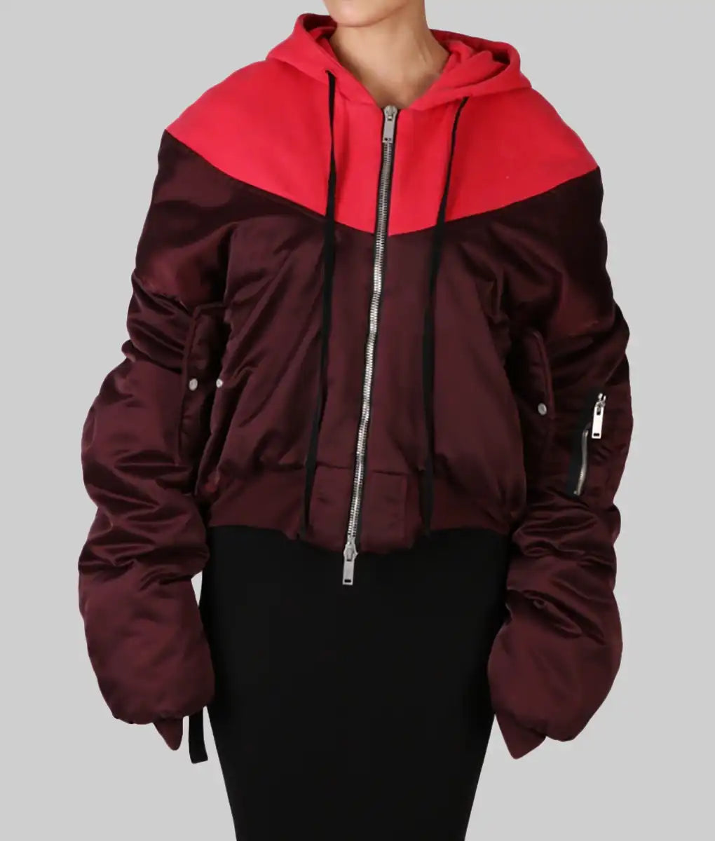 Taylor Swift Burgundy Bomber Jacket