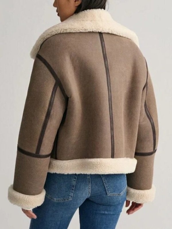 NYC 2023 Taylor Swift Brown Shearling Leather Jacket