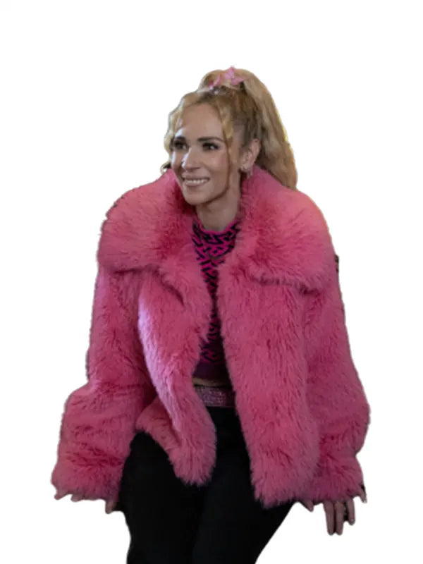 Ted Lasso Keeley Jones Pink Fur Jacket