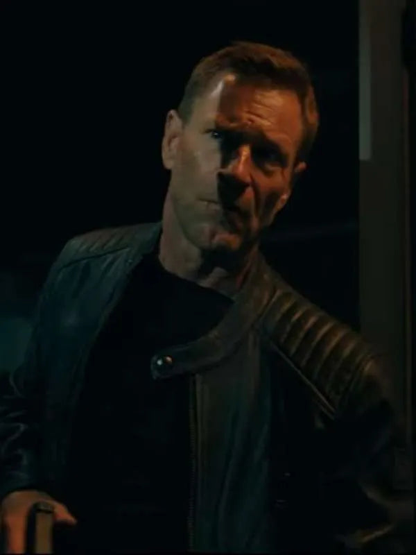 Aaron Eckhart The Bricklayer Black Leather Jacket