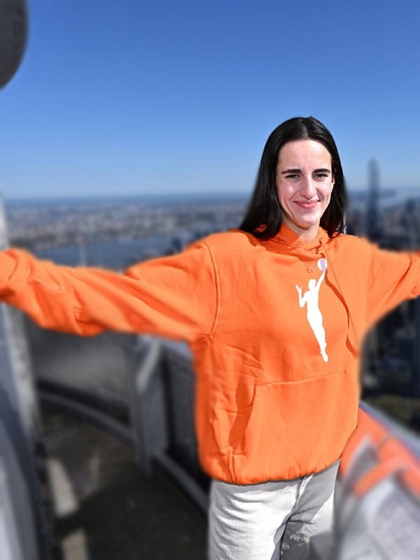 Empire State Building Caitlin Clark Orange Hoodie