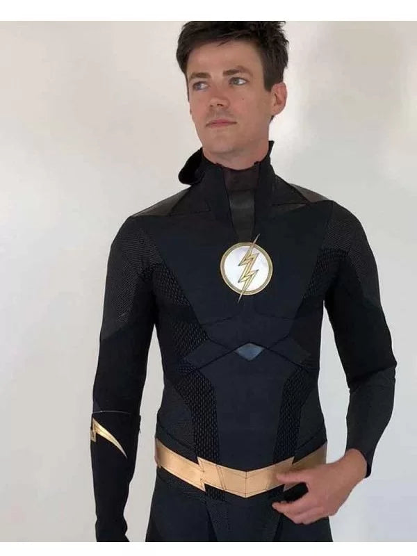 Grant Gustin The Flash Black Leather Jacket