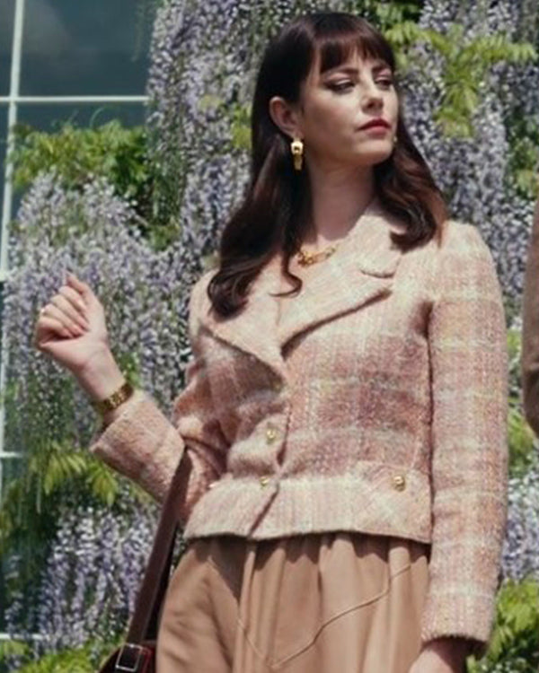 The Gentlemen 2024 Kaya Scodelario Pink Tweed Jacket