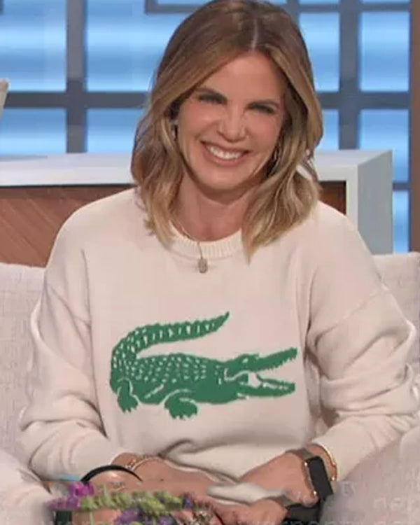 The Talk 2024 Natalie’s Green Crocodile Cashmere Sweater