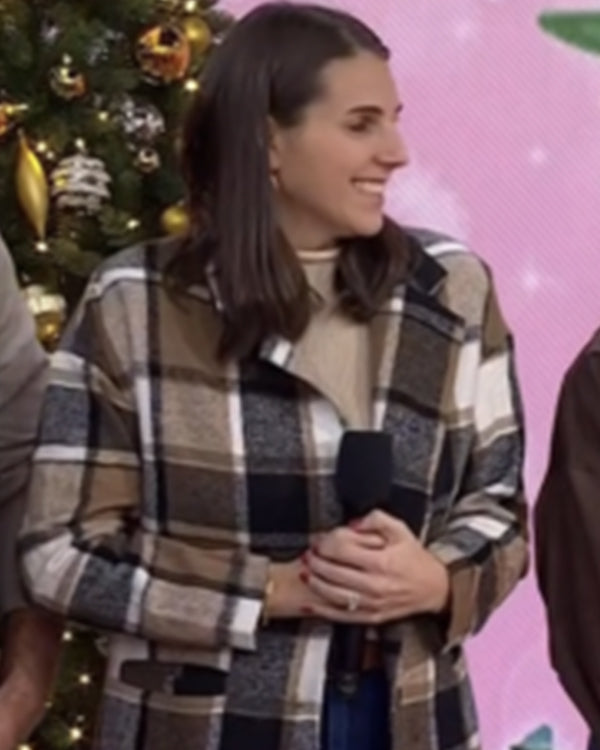 The Today Show 2024 Brown Checkered Long Plaid Coat