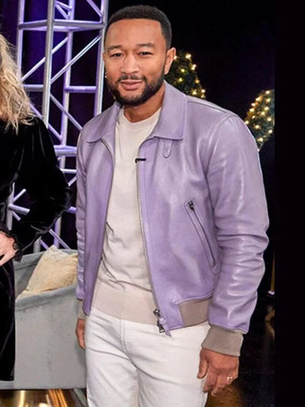 The Voice John Legend Purple Leather Jacket