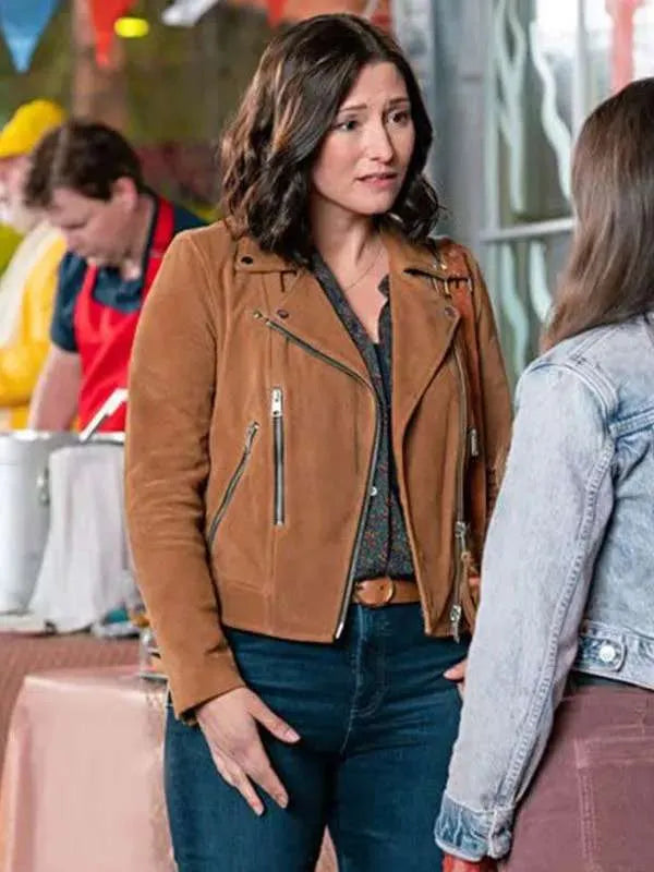 The Way Home S01 Kat Landry Brown Suede Leather Jacket