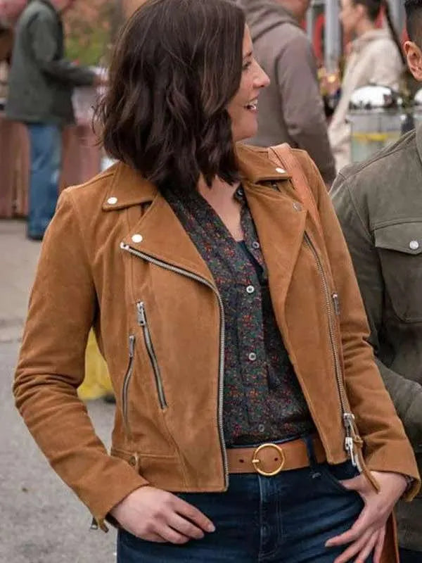 The Way Home S01 Kat Landry Brown Suede Leather Jacket