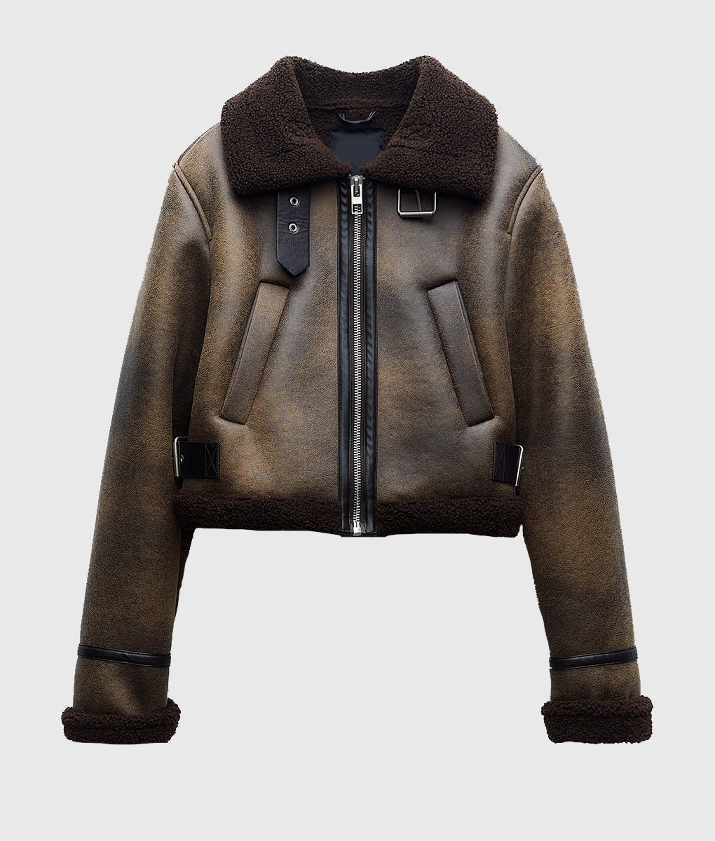 Billie Matalon Shearling Leather Jacket Tracker 2024