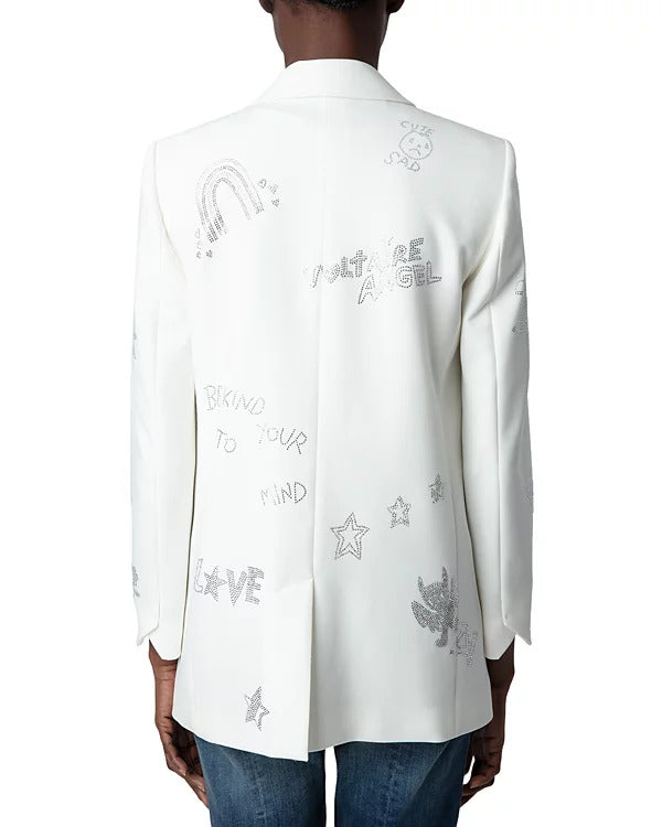 Elsbeth 2024 Ciara Renée White Embellished Blazer