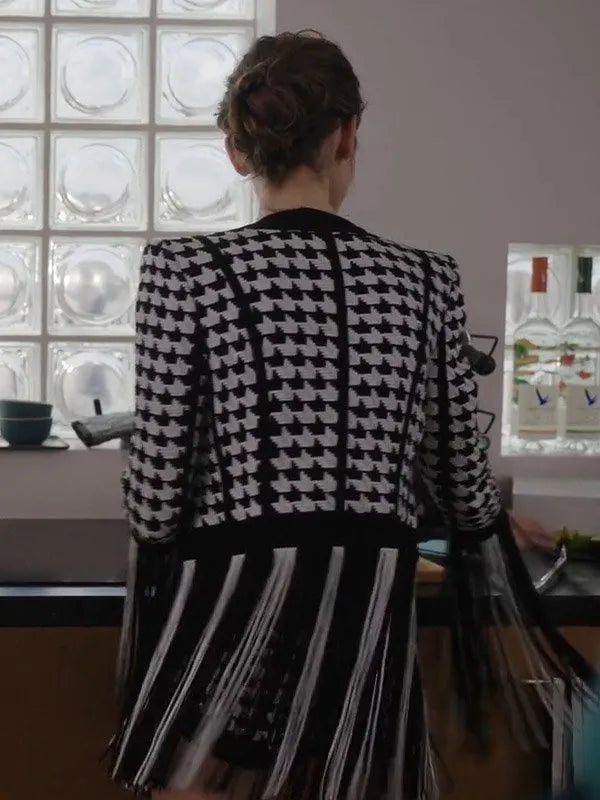 Emily In Paris Season 3 Lily Collins Houndstooth Jacket