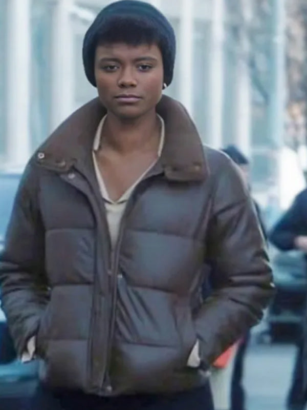 Tiffany Wallace FBI 2024 Brown Puffer Jacket