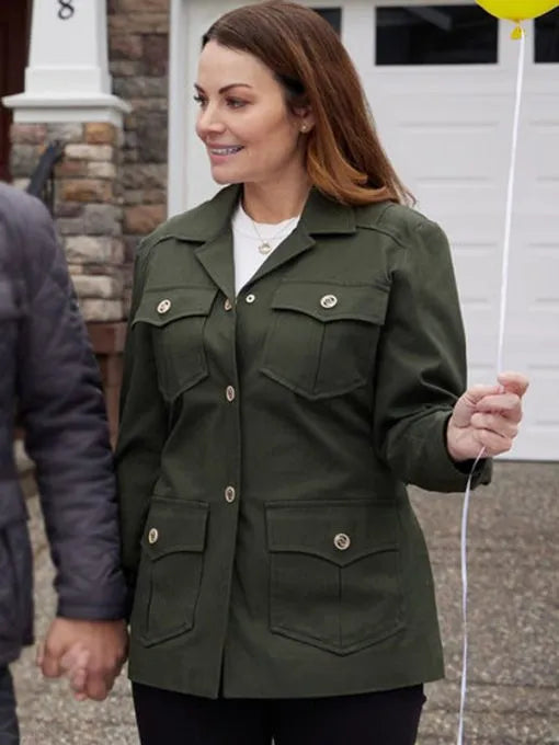 Unexpected Grace Erica Durance Green Cotton Jacket