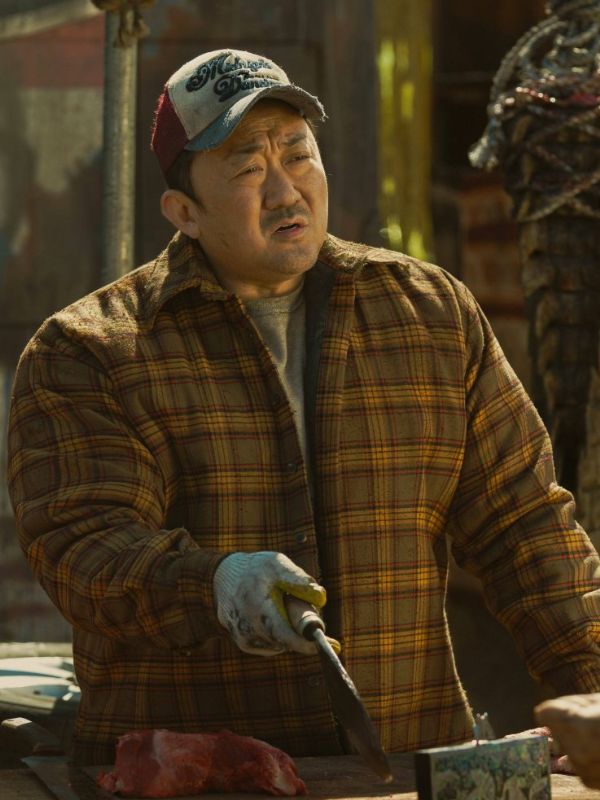 Ma Dong-Seok Badland Hunters 2024 Plaid Jacket