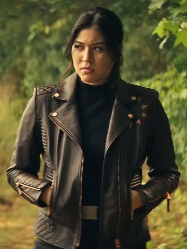 Echo 2024 Alaqua Cox Brown Leather Jacket