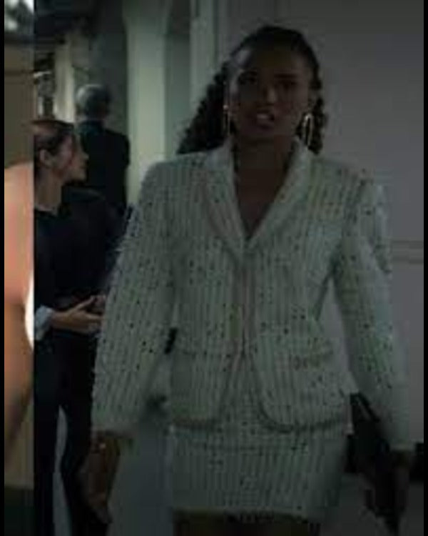 Upgraded 2024 Fola Evans-akingbola White Tweed Blazer