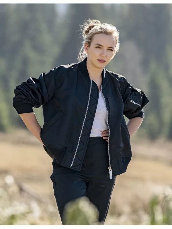 Villanelle Killing Eve S03 Black Bomber Jacket