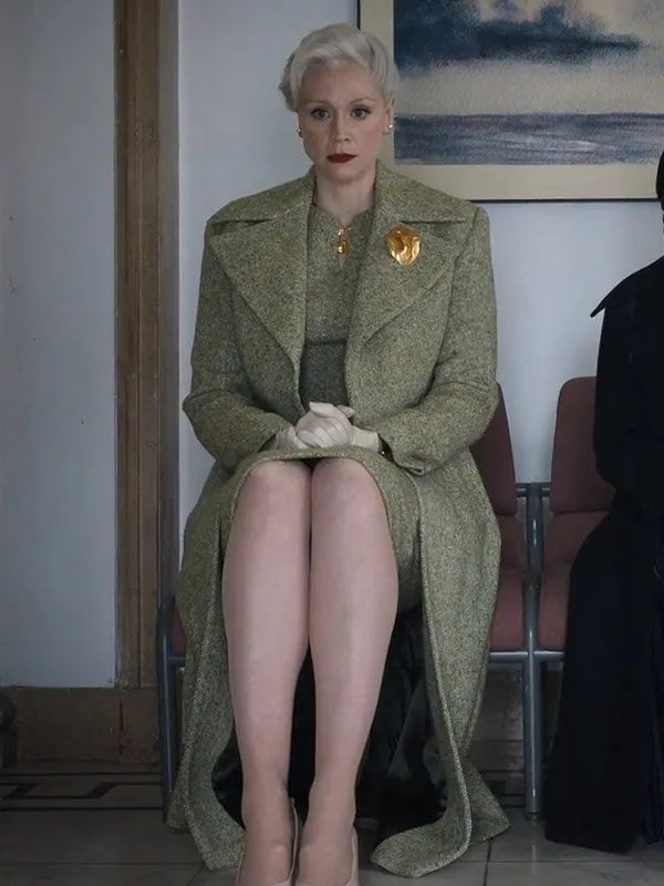 Wednesday 2022 Gwendoline Christie Green Coat - PINESMAX