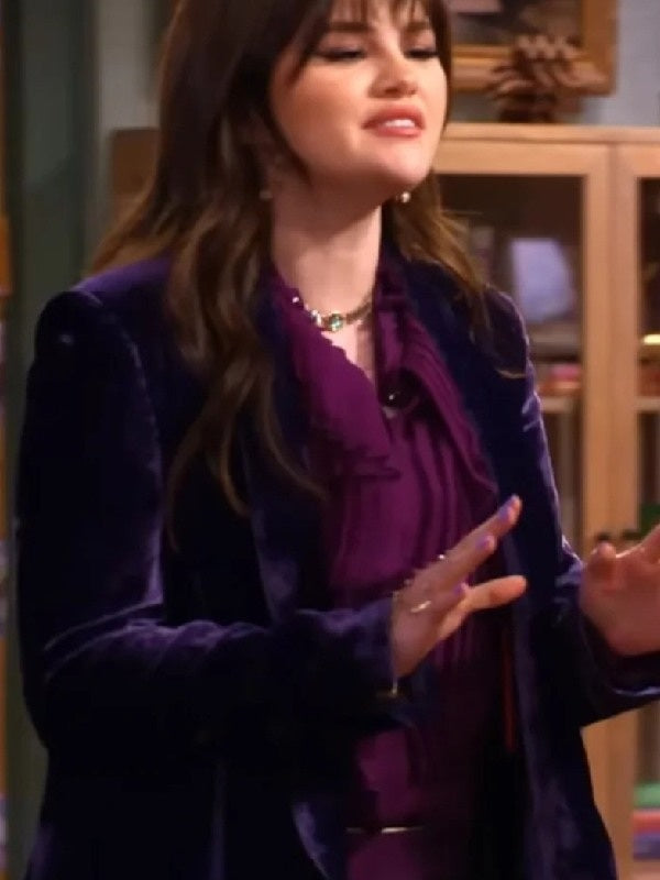 Wizards Beyond Waverly Place 2024 Selena Gomez Purple Velvet Coat