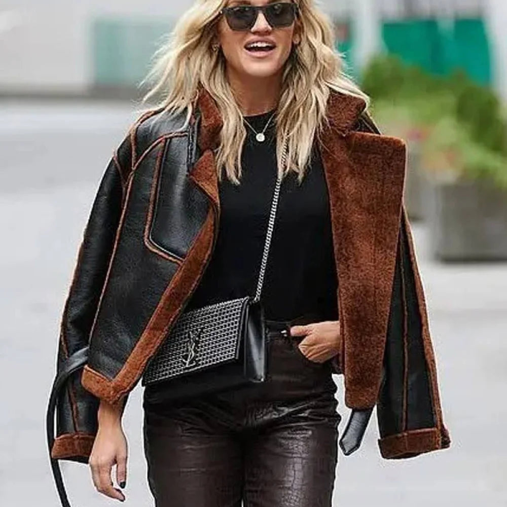 Ashley Roberts Christmas Leather Jacket