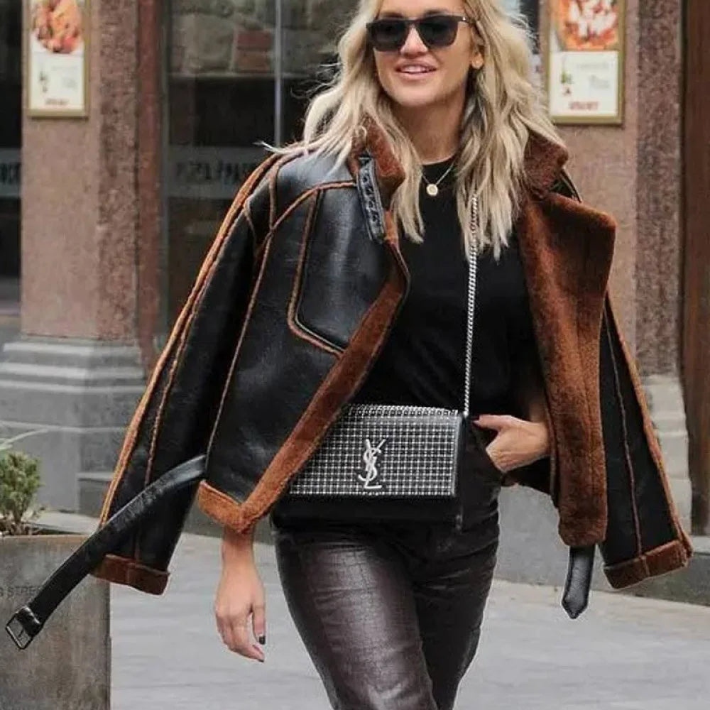 Ashley Roberts Christmas Leather Jacket