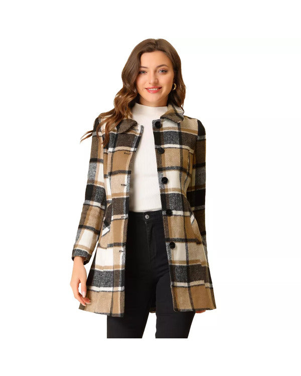 The Today Show 2024 Brown Checkered Long Plaid Coat