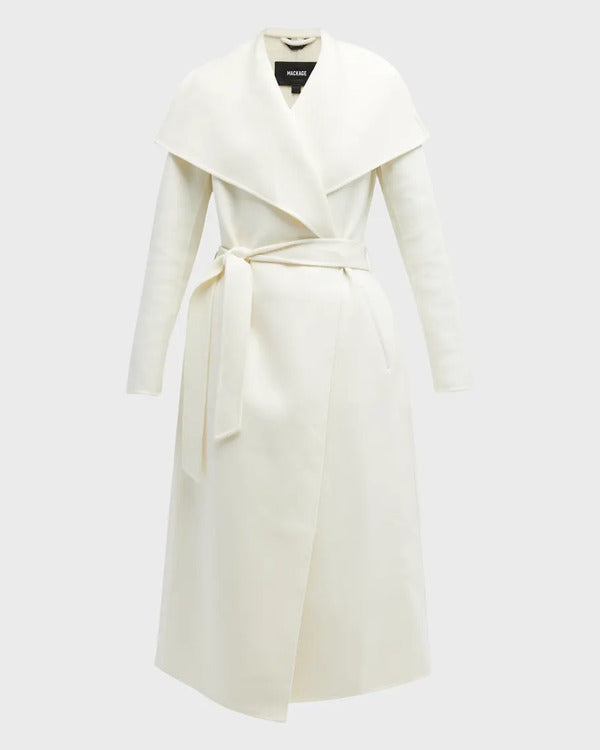 Matlock 2024 Skye P. Marshall White Draped Coat