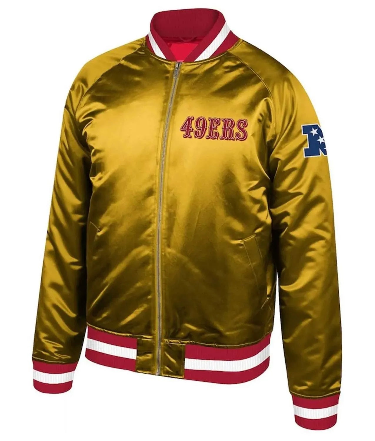 San Francisco 49ers Gold Jacket  Roman Geike 49ers gold satin jacket