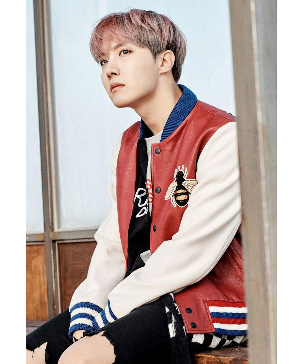 J Hope Blind for Love Varsity Leather Jacket