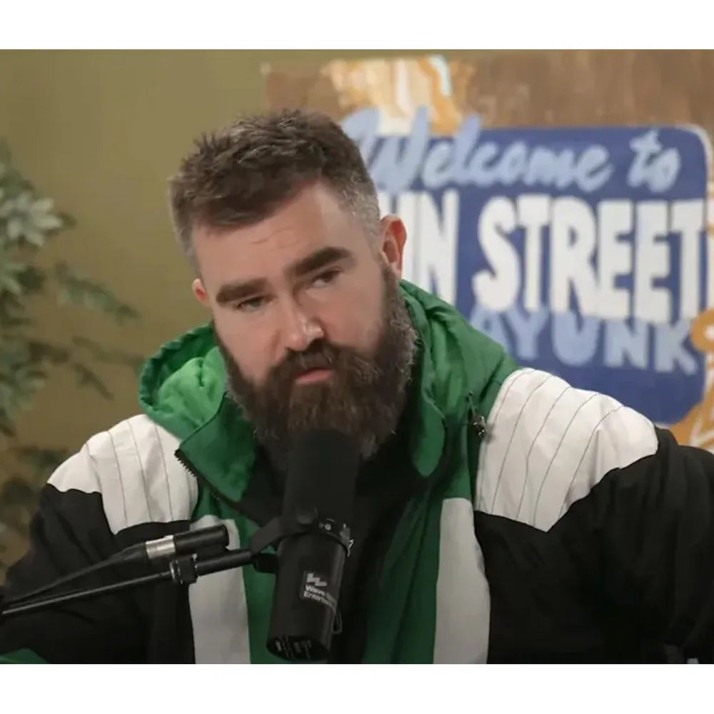 Jason Kelce New Heights Podcast Eagles Starter Jacket